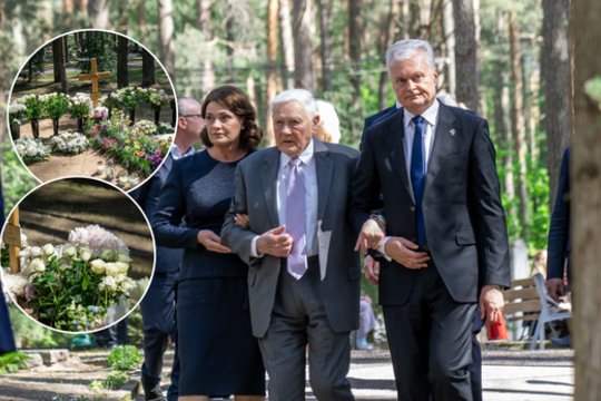 Per A. Adamkienės mirties metines prie jos kapo pasirodė prezidentas Valdas Adamkus, Gintanas Nausėda ir Diana Nausėdienė.