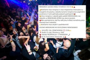 Naktinio klubo reklama supykdė vyrą: įskundė, kad moteris įleidžia nemokamai