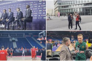 Eurolygos finalo ketverto užkulisiai: žurnalistų erdvė ir šalia arenos užsikūrę „Olympiakos“ sirgaliai 