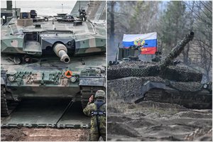 Palygino Ukrainoje kovojančius tankus lyderius: vokiškas „Leopard 2A4“ prieš rusiškąjį „T-90M“