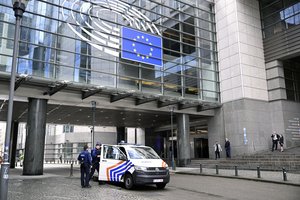 Briuselyje – sujudimas dėl Rusijos veiksmų: policija atliko kratas Europos Parlamente