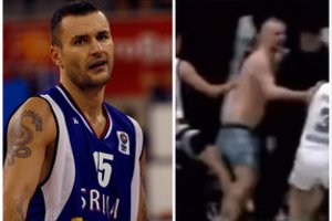 Serbijos krepšinio garsenybė – muštynėse: pamatęs smaugiamą savo sūnų kumščiais mokė varžovų komandos žaidėjus