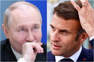 „The Washington Post“: V. Putinas gali pasinaudoti E. Macrono blefu dėl karių Ukrainoje, kad jį pažemintų