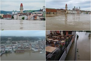 Dunojaus lygiui pasiekus grėsmingą ribą – siaubas Vokietijoje: skęsta miestai, griūva šimtametė pilis