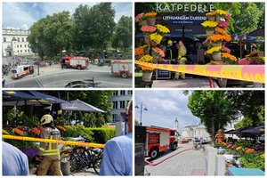 Aiškėja naujos detalės apie sprogimą Vilniaus širdyje: šalia Katedros ėmė virsti dūmai, sulėkė ugniagesiai, policija ir medikai