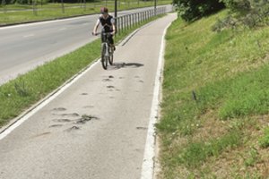 Nori įspėti visus dviratininkus: riedėdami šiuo taku turite būti itin atidūs