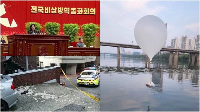 Pietų Korėja sulaukė ne tik šiukšlių balionų, bet ir grasinimų iš Kim Jong Uno sesers: žada didelius nepatogumus