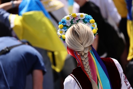  Vokietijoje – Rusijos išpuolių sunaikinto Charkivo stadiono ekspozicija<br> EPA-ELTA nuotr.