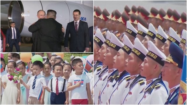 V. Putino vizitas į Šiaurės Korėją – tikra parodija: „ypatinga“ dovana, specialus renginys ir įtarimai dėl kariškių veidų