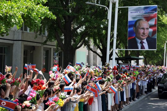 V. Putino vizitas Šiaurės Korėjoje.<br>EPA-ELTA nuotr.