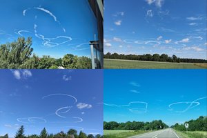 Šalies padangėje pastebėti neįprasti raštai – Lietuvos kariuomenė paaiškino, kas vyksta