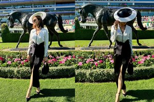 Karališkosiose Askoto žirgų lenktynėse apsilankiusi Asta Valentaitė suspindo elegancija