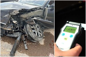Sunkiai apgirtęs vairuotojas Lazdijuose sukėlė avariją – nukentėjo vyras