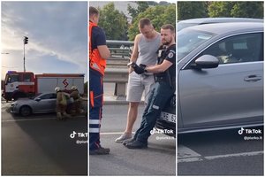 Sustojęs prie šviesoforo Vilniuje girtas vairuotojas tiesiog užmigo – prabudusį stabdė ugniagesiai