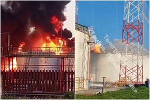 Po Ukrainos smūgio Rusijoje užsidegė naftos saugykla