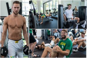 Dingęs inventorius – ne problema: Lietuvos krepšininkai vis tiek pluša treniruočių salėje