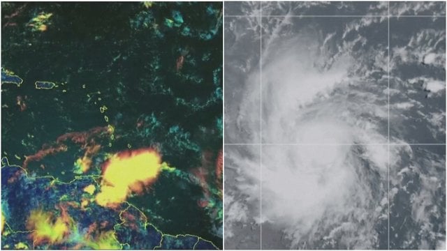 Atlanto vandenyne susiformavo pirmasis sezono uraganas: Antilų salose dalis užlietų gatvių – sunkiai pravažiuojamos