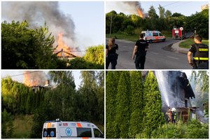 Vilniaus Naujininkų mikrorajone atvira liepsna degė namas