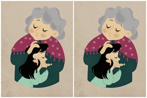 Močiutė ir anūkė: raskite 5 skirtumus per pusę minutės