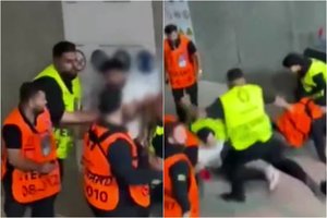 Bręstantis skandalas Europos futbolo čempionate: apsauginiai stadione sutalžė sirgalius