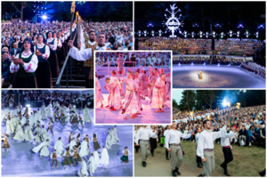 Kalnų parke – įspūdingas Ansamblių vakaras „Gyvybės medis“: dalyvavo 4 000 dainininkų, muzikantų, šokėjų