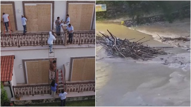Jamaikoje praūžęs uraganas Beryl artėja link Meksikos: žmonės kaupia maisto atsargas, lentomis dengia langus