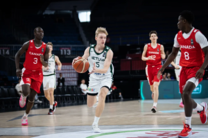 Lietuvos 17-mečių rinktinė po pratęsimo trilerio pasaulio čempionate patiesė kanadiečius