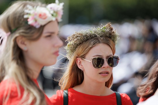 Pasiruošimas finaliniam Dainų šventės koncertui skirtoms eitynėms.<br>V.Skaraičio nuotr.