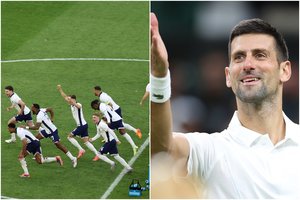 Po Anglijos futbolininkų pergalės teko stabdyti N. Džokovičiaus mačą Vimbldone