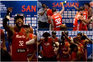 Džiaugsmas, šampano purslai ir šokiai: Puerto Riko rinktinė šėlo spaudos konferencijos metu