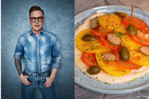 Pomidorų mylėtojus sužavėsiančios ypatingos salotos, kurias S. Vaitulionis vadina visiška bomba