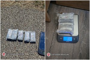 Marijampolės kriminalistų rankose atsidūrė kilogramas hašišo, sulaikyti du įtariamieji