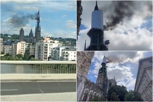 Prancūzijoje užsidegė garsioji Ruano katedra