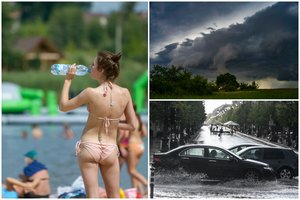 Pasiruoškite – svilins 34 laipsnių karštis, kurį nuplaus liūtys, vietomis gali pažirti kruša