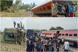 Indijoje nuo bėgių nuvirto keleivinis traukinys