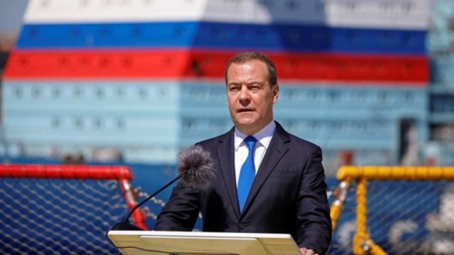 D. Medvedevas pareiškė, kad Ukraina niekada neįstos į NATO: užsiminė ir apie valstybės pabaigos tikimybę