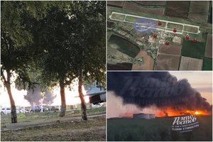 Rusijos Rostovo srityje prie karinio aerodromo ir naftos saugyklos griaudėjo sprogimai
