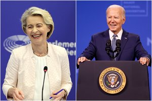 EK pirmininke perrinkta U. von der Leyen telefonu kalbėjosi su J. Bidenu