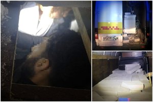 Dar vienas migrantų grupės sulaikymas: moldavas mikroautobusu 7 žmones vežė paslėpęs po plytomis