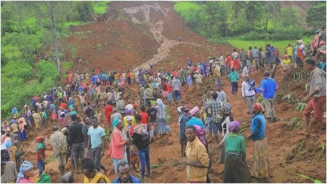 Vaizdai iš nelaimės vietos Etiopijoje: nuslinkus nuošliaužai rasti 146 žuvusiųjų kūnai