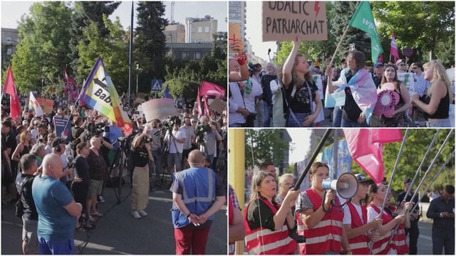 Po nesėkmingo bandymo dekriminalizuoti pagalbą atliekant abortą – tūkstančiai lenkų surengė protestą