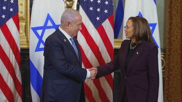 Griežta K. Harris retorika B. Netanyahu atžvilgiu: atėjo laikas užbaigti siaubingą karą