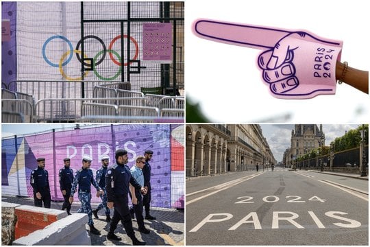 Paryžius svečius sutiko su sustiprinta apsauga ir violetine spalva nudažytu miestu.