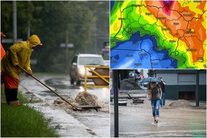 Atkeliauja galinga kritulių porcija – kai kur gali iškristi viso mėnesio norma: praneša, kam klius daugiausia