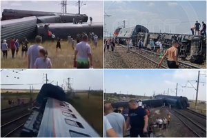 Rusijoje nuo bėgių nulėkė traukinys su 800 keleivių