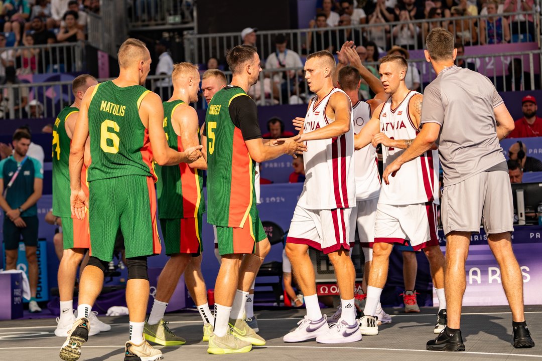 Lietuvos 3x3 rinktinės mačas su Latvijos atstovais.<br>K.Štreimikio/LTOK nuotr.