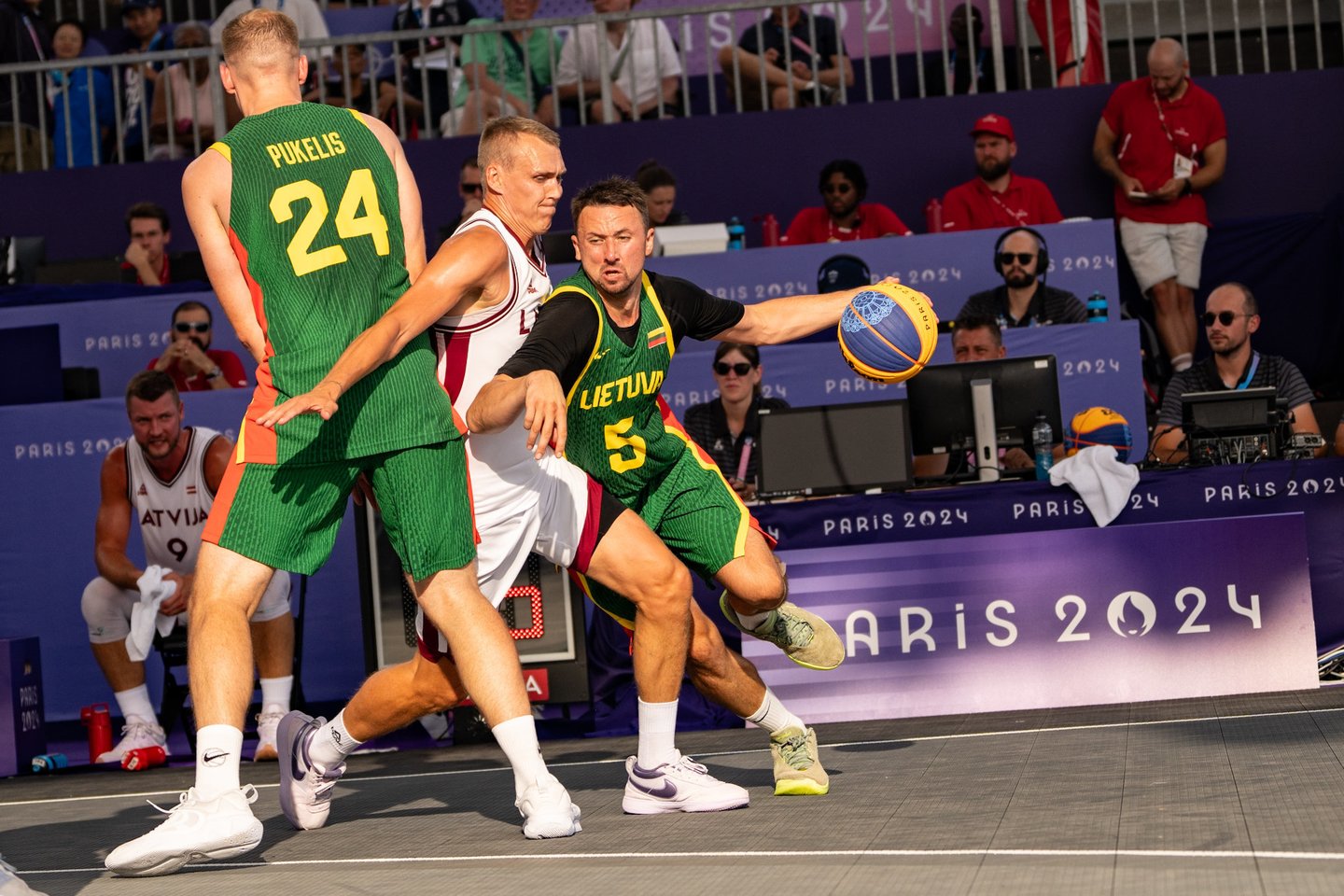 Lietuvos 3x3 rinktinės mačas su Latvijos atstovais.<br>K.Štreimikio/LTOK nuotr.