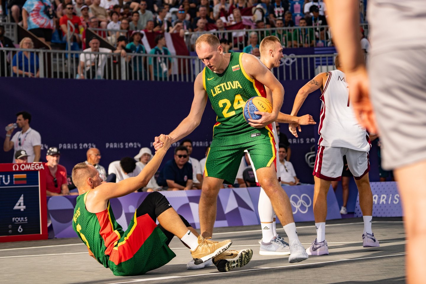 Lietuvos 3x3 rinktinės mačas su Latvijos atstovais.<br>K.Štreimikio/LTOK nuotr.