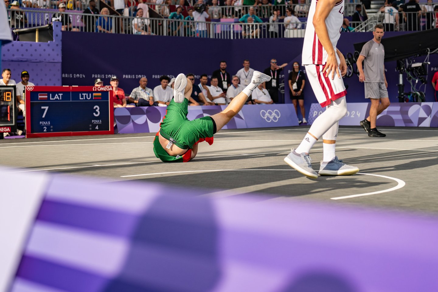 Lietuvos 3x3 rinktinės mačas su Latvijos atstovais.<br>K.Štreimikio/LTOK nuotr.