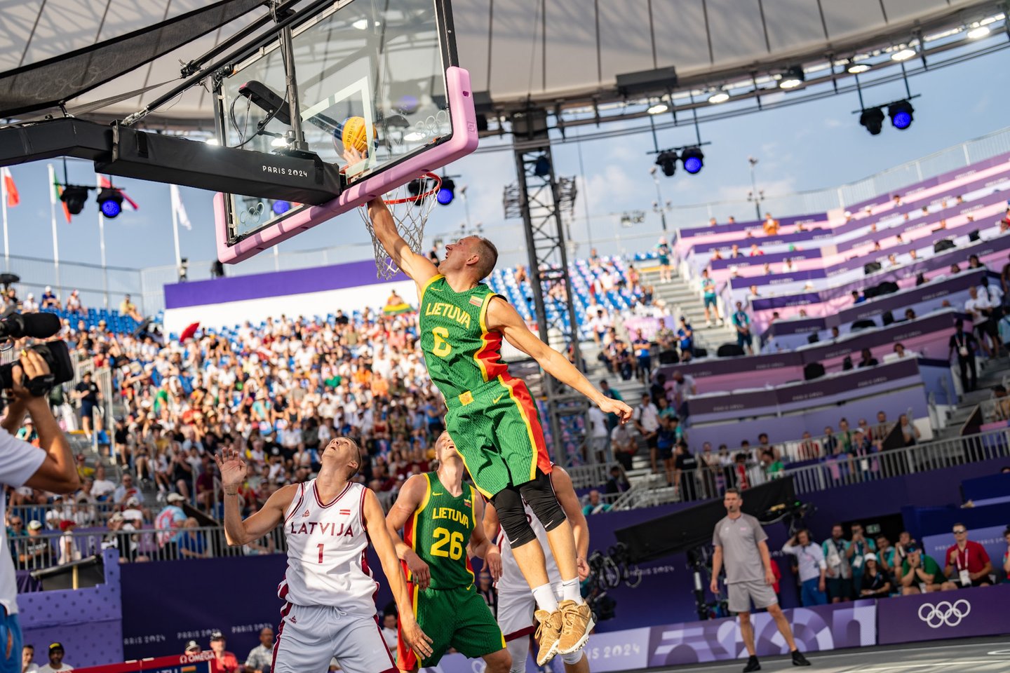 Lietuvos 3x3 rinktinės mačas su Latvijos atstovais.<br>K.Štreimikio/LTOK nuotr.